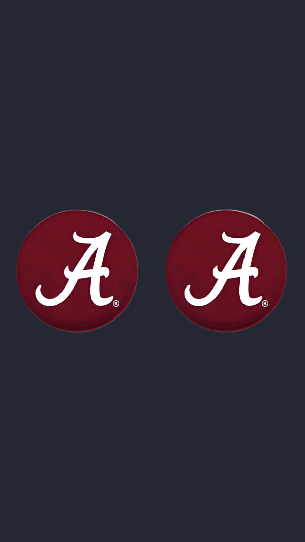 Alabama thumb grips - Maroon thumbgrips displaying a white 'A' logo, tailored for superior control and comfort, ideal for showing school pride on PS5 and Xbox controllers.
