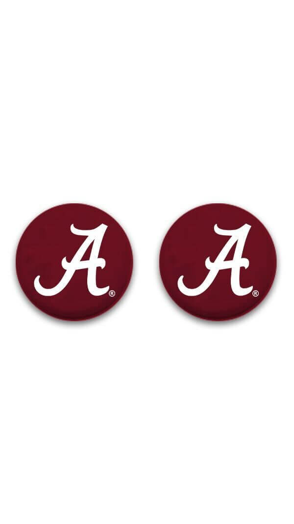 Alabama thumb grips - Maroon thumbgrips displaying a white 'A' logo, tailored for superior control and comfort, ideal for showing school pride on PS5 and Xbox controllers.