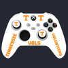 White gaming controller with Tennessee Volunteers branding on a black background