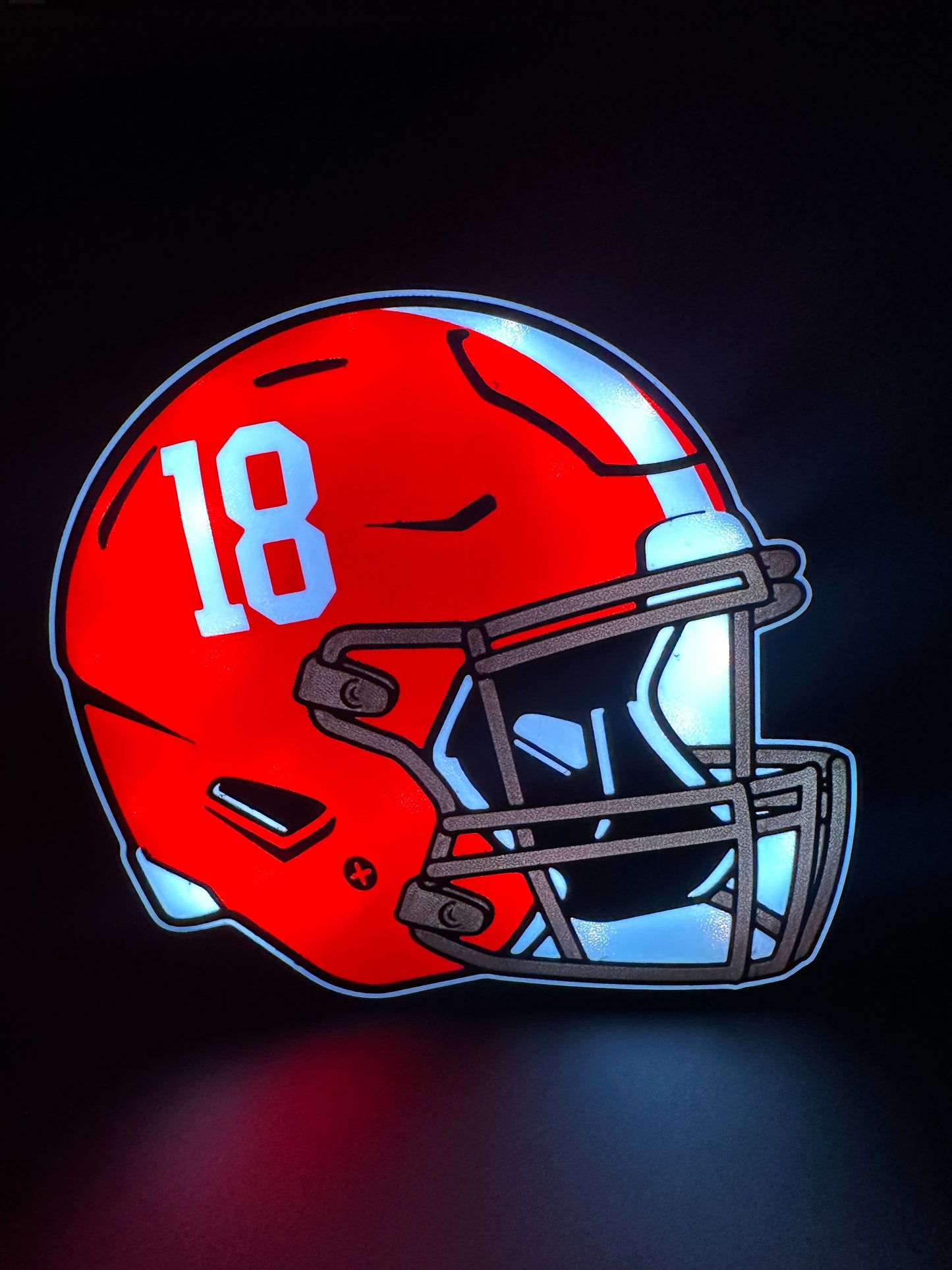 Lit VarsityGlowz Alabama Crimson Tide LED Helmet Light Box - VarsityGripz