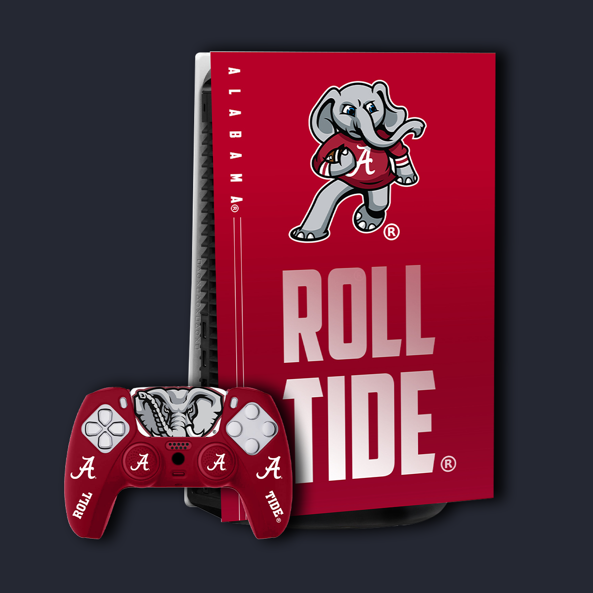 Alabama Crimson Tide PS5 Pro Pack with Starter Kit and VarsityWrapz console wrap