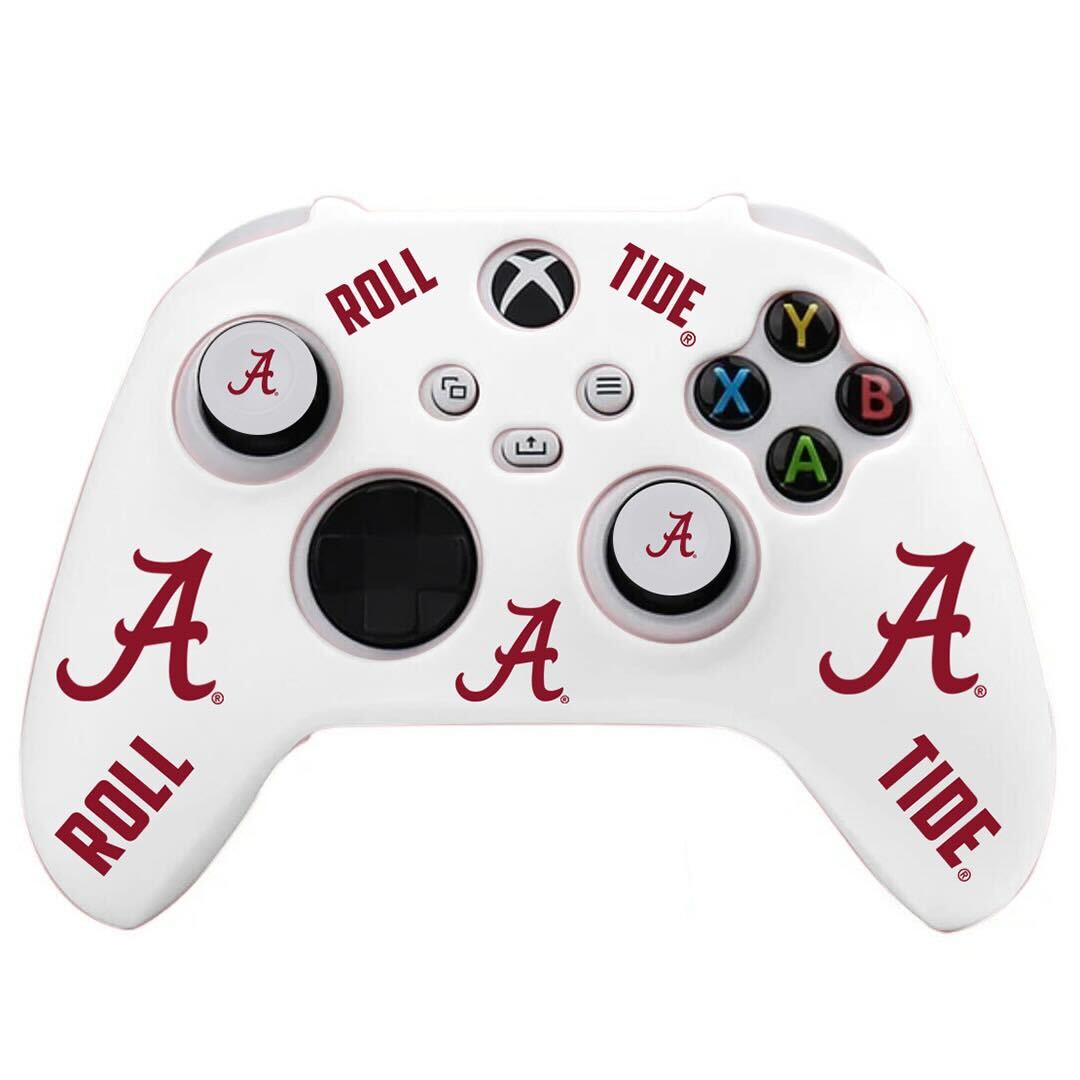 Alabama Silicone Controller Cover - Away Edition in White featuring Roll Tide and Alabama logos