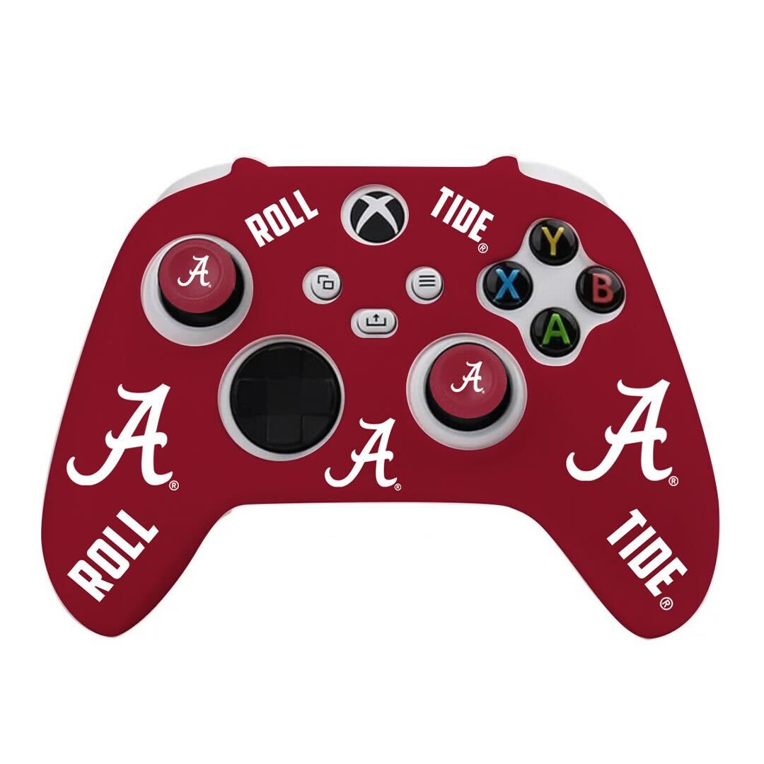 Alabama Silicone Controller Cover - Home Edition in Red featuring Roll Tide and Alabama logos.