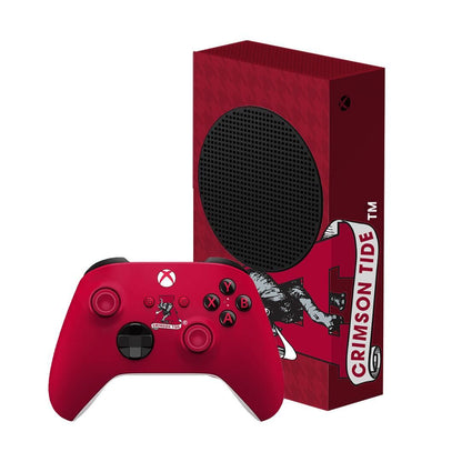 Alabama Vintage Edition Xbox S Bundle with console and matching controller, showcasing the classic Crimson Tide design.