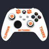 Clemson Tigers Xbox Starter Kit — white Xbox Series X|S controller with orange-purple silicone cover and paw-print thumb grips
