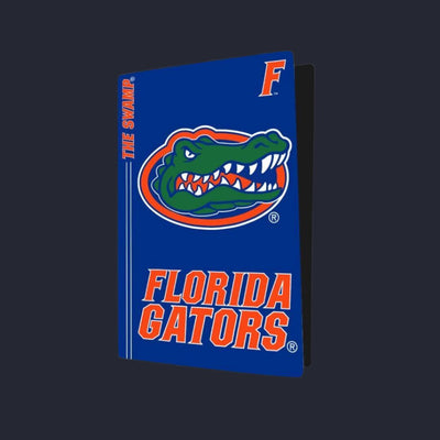 Official blue Florida Gators PS5 Skin shown on PS5 Disc Edition console.