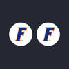 Pair of white silicone Florida Gators Thumb Grips with blue logo for controllers.