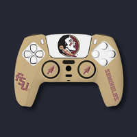 FSU PS5 touchpad sticker and thumb grips – garnet and gold set for DualSense