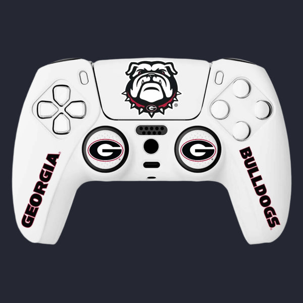 Georgia Bulldogs controller grip white silicone VarsityGripz - PS5