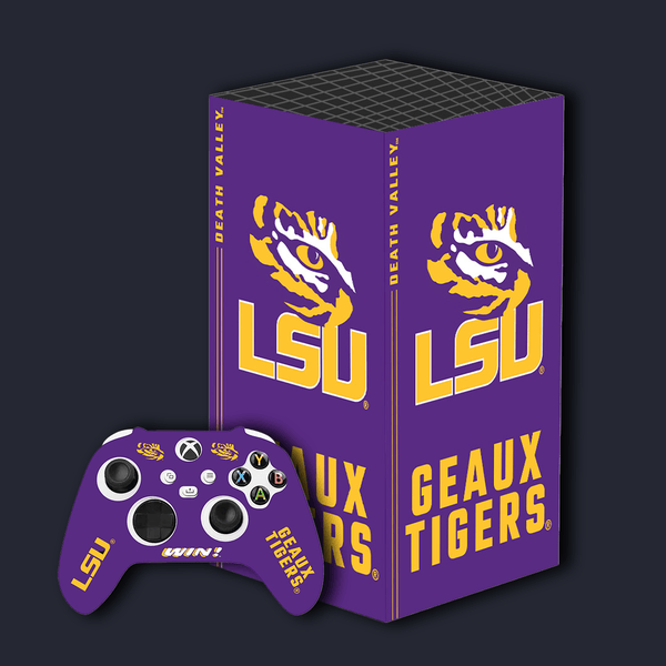 LSU Tigers Xbox Pro Pack with Starter Kit and VarsityWrapz console wrap