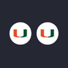 Miami Hurricanes PS5 thumb grips stick covers VarsityGripz - White