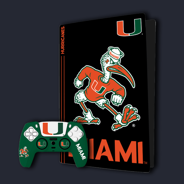Miami Hurricanes PS5 Pro Pack with Starter Kit and Console Wrap