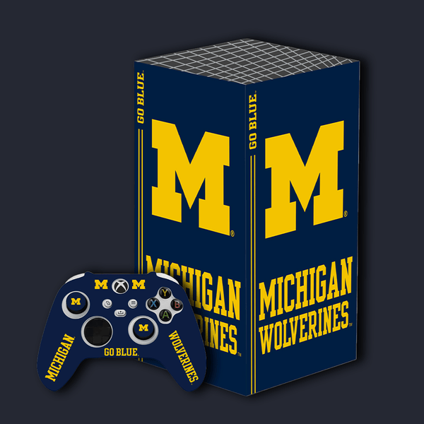 Michigan Wolverines Xbox Pro Pack with Starter Kit and VarsityWrapz console wrap
