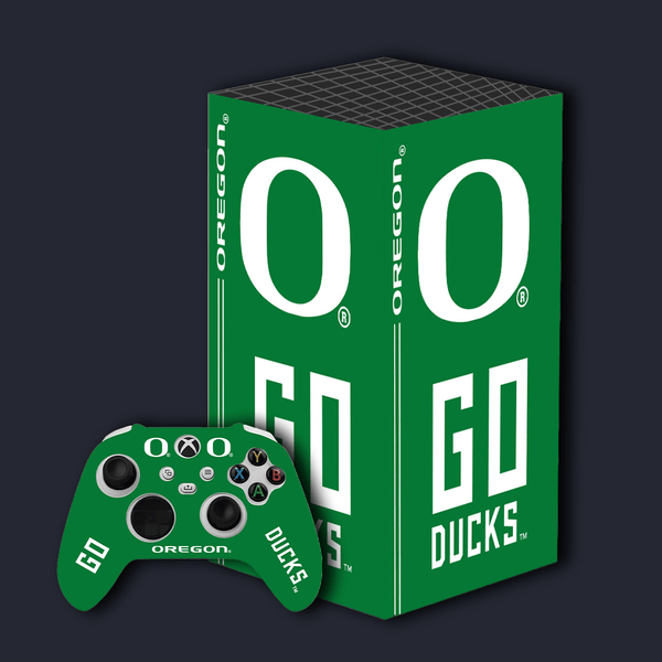 Oregon Ducks Xbox Pro Pack with Starter Kit and VarsityWrapz console wrap