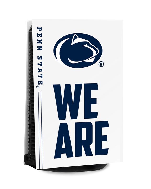 Penn State Console Wrap for PS5 - White Edition with Nittany Lion Logo and WE ARE Slogan