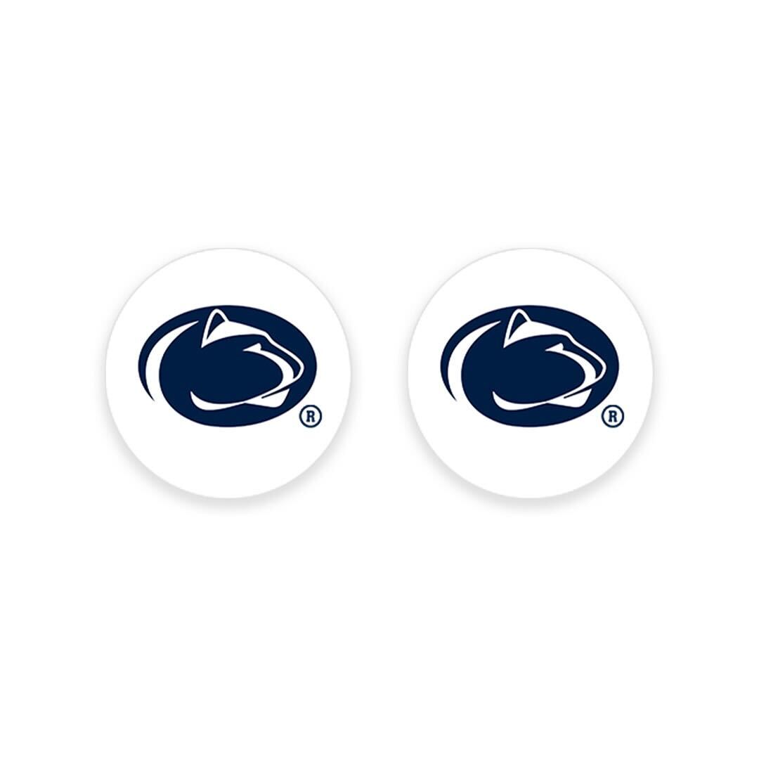 Away Edition White Penn State ThumbGripz featuring the Nittany Lion logo for PlayStation and Xbox controllers. Enhance grip and show your Penn State pride.