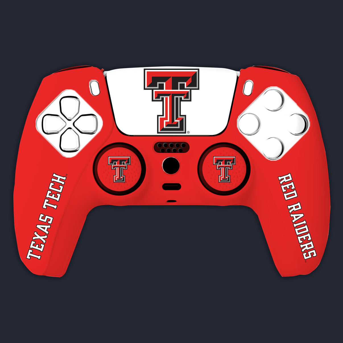 Texas Tech Red Raiders PS5 Starter Kit Home edition with red controller cover touchpad sticker and thumb grips