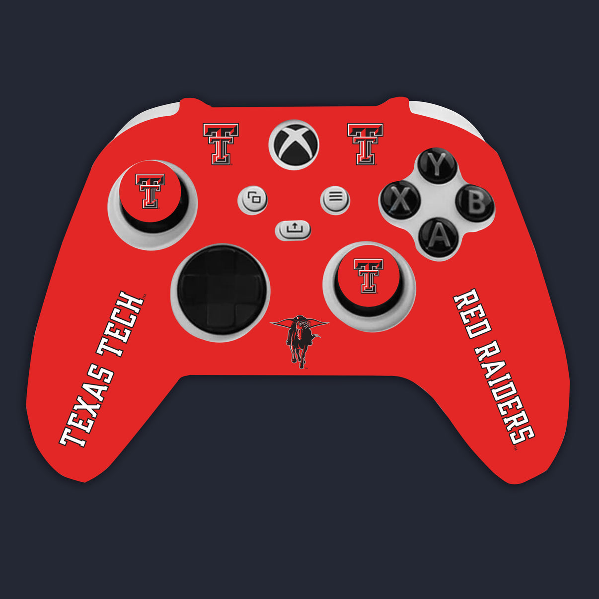 Texas Tech Red Raiders Xbox Starter Kit Home edition with red controller cover and thumb grips
