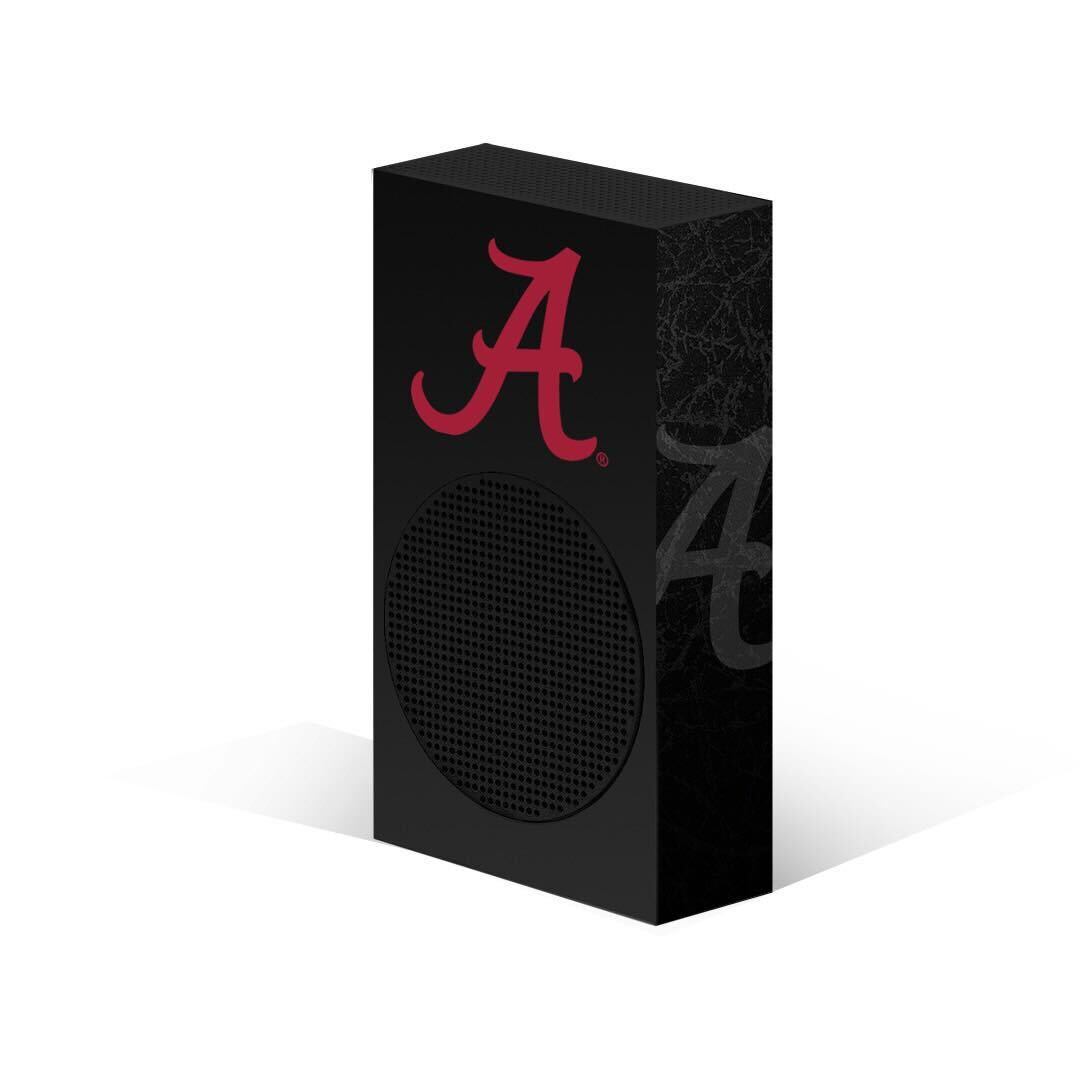 Xbox Series S VarsityWrapz Roll Tide Edition in black showing bold Roll Tide graphics