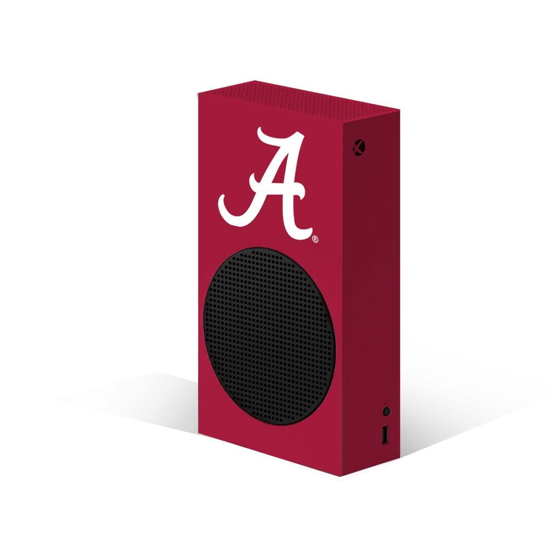 Xbox Series S VarsityWrapz Roll Tide Edition in Red. Perfect for true Alabama Crimson Tide fans. High-quality material, perfect fit, and easy application.