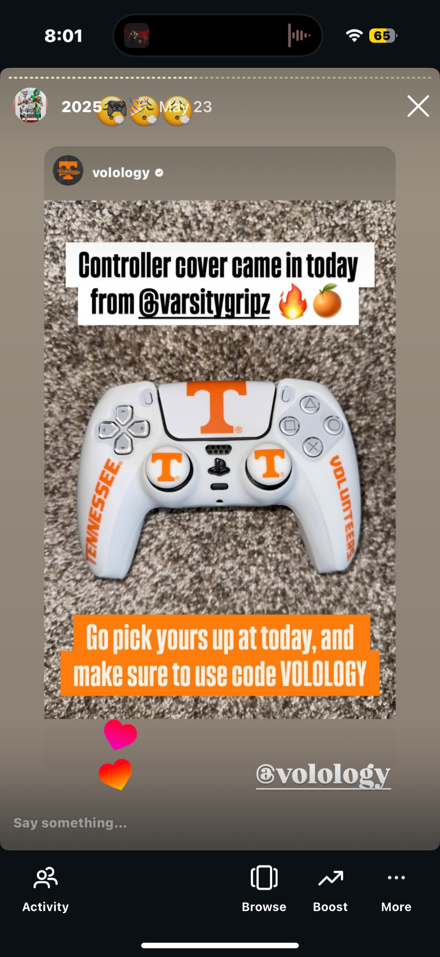 Tennessee fan setup shared by @volology